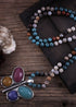 Boho Necklace, RH Crystal Butterfly Blue Natural Stone